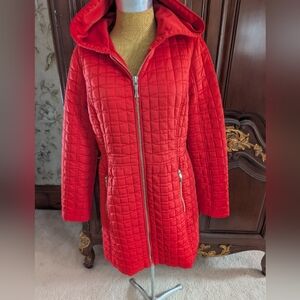 KATE SPADE Quilted Orange Jacket Coat Medium